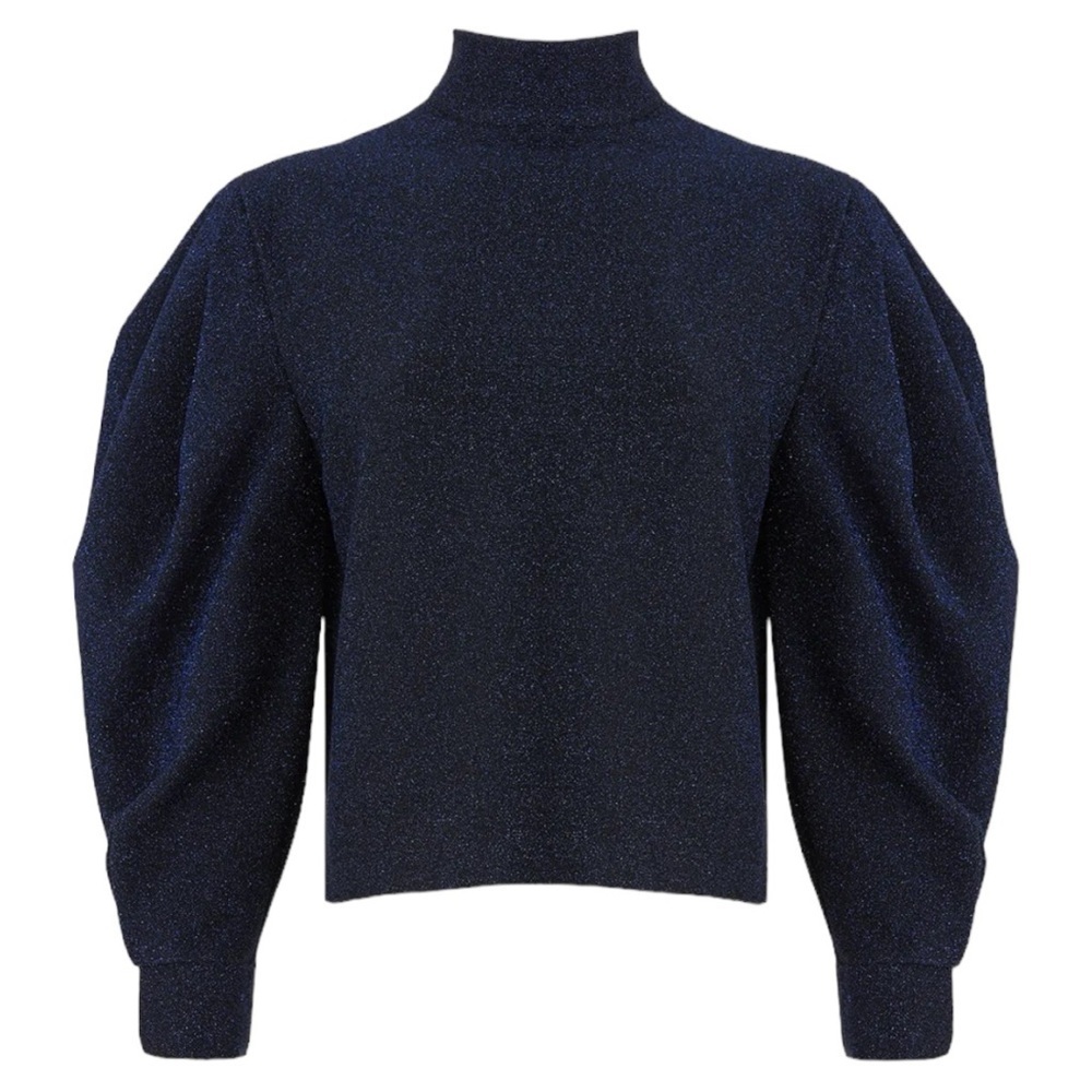 PatBO Lurex Super Sleeve Top - Picture 3 of 8